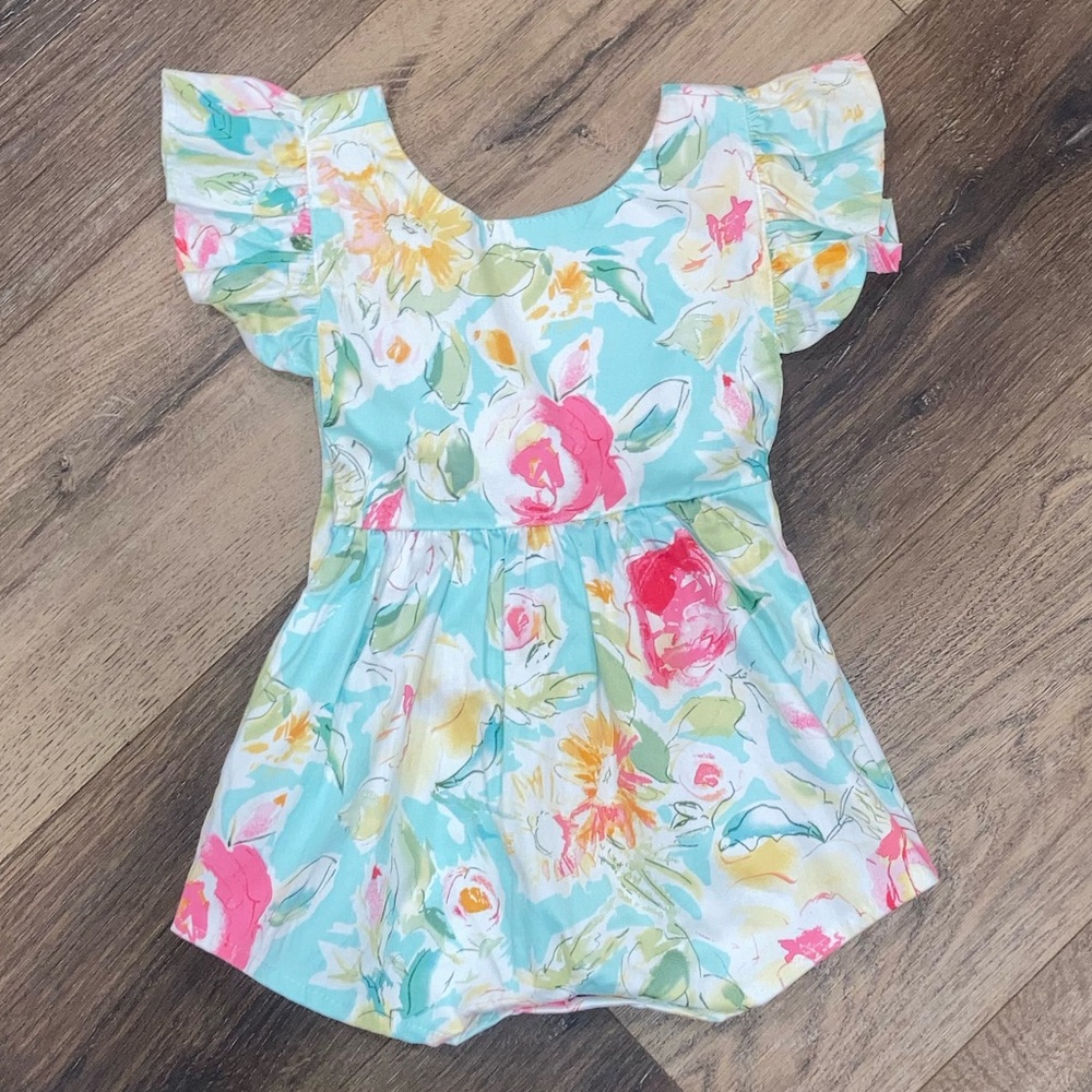 Spring Floral Romper One Piece Summer Easter Outfit 18m